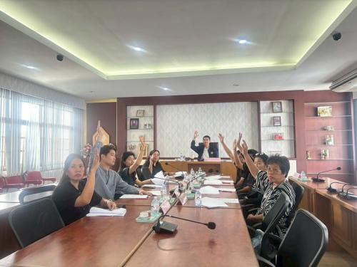  พช. สพอ. บ้านบึง จ.ชลบุรี ประชุมคณะอนุกรรมการกลั่นกรองและติดตามการดำเนินงานกองทุนพัฒนาบทบาทสตรีอำเภอบ้านบึง ครั้งที่ 4/2569